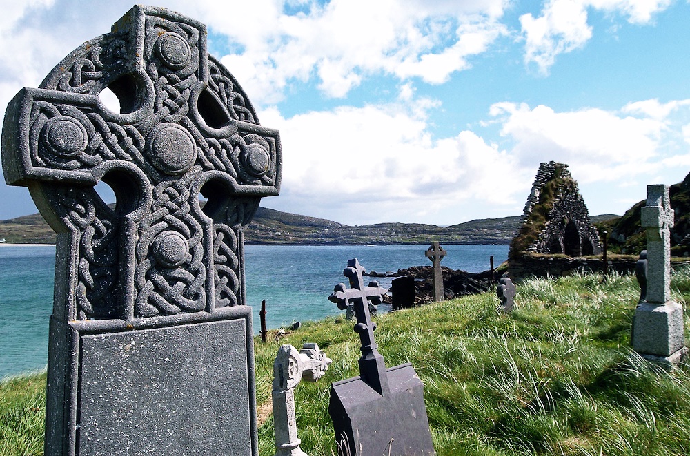 Gravestones in Derrynane Abbey